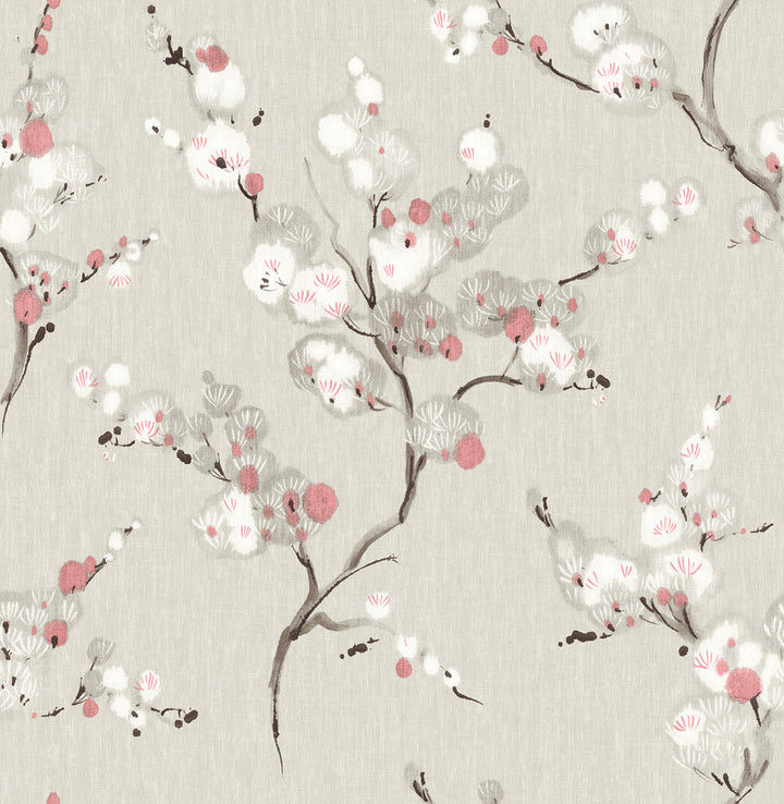 Bliss Coral Blossom Wallpaper by A-Street Prints Mistral Covers about 56.4 square feet 20.5-in by 33-ft long roll Unpasted 20.9 - Fabric Carolina -