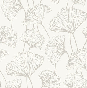 Reverie Silver Ginkgo Wallpaper by A-Street Prints