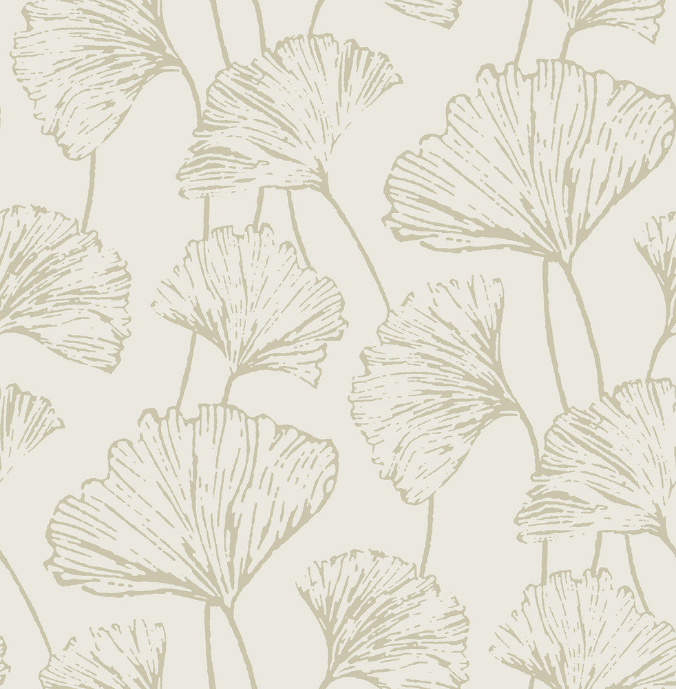 Reverie Grey Ginkgo Wallpaper by A-Street Prints Mistral Covers about 56.4 square feet 20.5-in by 33-ft long roll Unpasted 20.9 - Fabric Carolina -