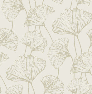 Reverie Grey Ginkgo Wallpaper by A-Street Prints
