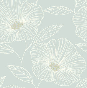 Mythic Seafoam Floral Wallpaper by A-Street Prints