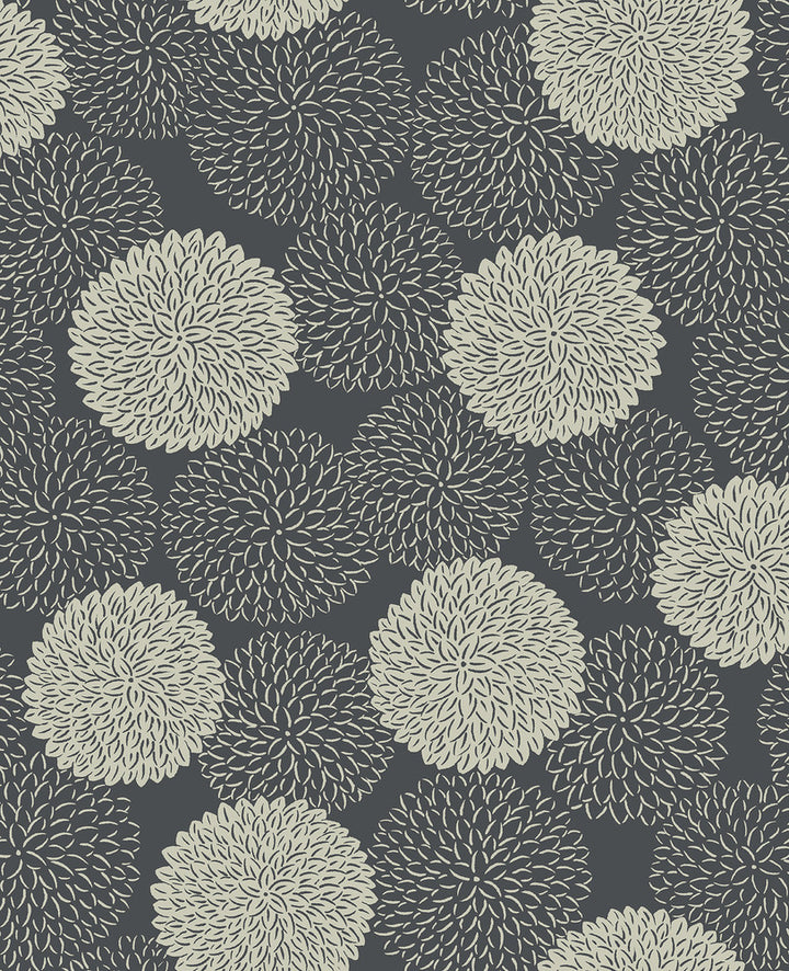 Blithe Charcoal Floral Wallpaper by A-Street Prints Mistral Covers about 56.4 square feet 20.5-in by 33-ft long roll Unpasted 12.6 - Fabric Carolina -