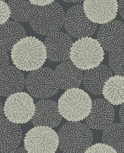 Blithe Charcoal Floral Wallpaper by A-Street Prints
