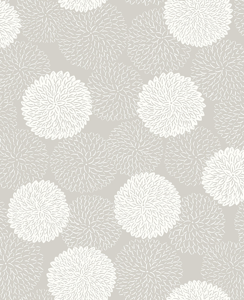 Blithe Taupe Floral Wallpaper by A-Street Prints Mistral Covers about 56.4 square feet 20.5-in by 33-ft long roll Unpasted 12.6 - Fabric Carolina -