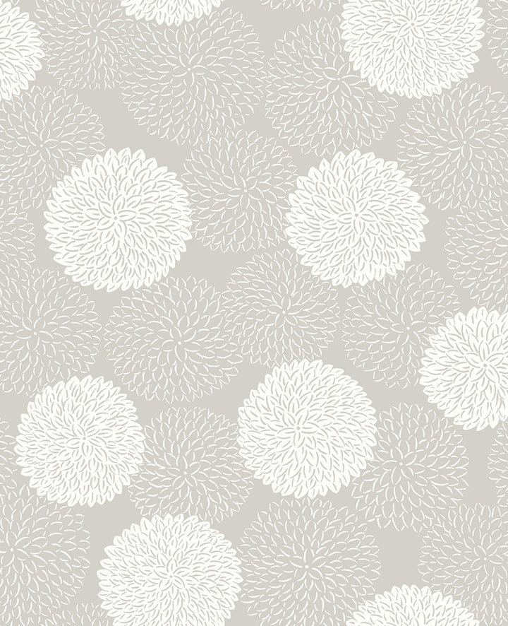 Blithe Taupe Floral Wallpaper by A-Street Prints Mistral Covers about 56.4 square feet 20.5-in by 33-ft long roll Unpasted 12.6 - Fabric Carolina -