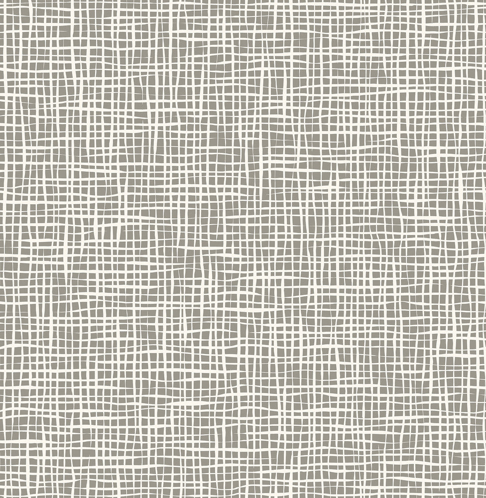Shanti Grey Grid Wallpaper by A-Street Prints Mistral Covers about 56.4 square feet 20.5-in by 33-ft long roll Unpasted 20.9 - Fabric Carolina -