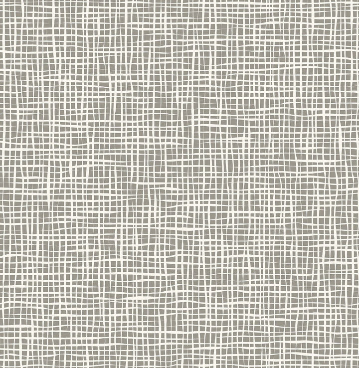 Shanti Grey Grid Wallpaper by A-Street Prints Mistral Covers about 56.4 square feet 20.5-in by 33-ft long roll Unpasted 20.9 - Fabric Carolina -