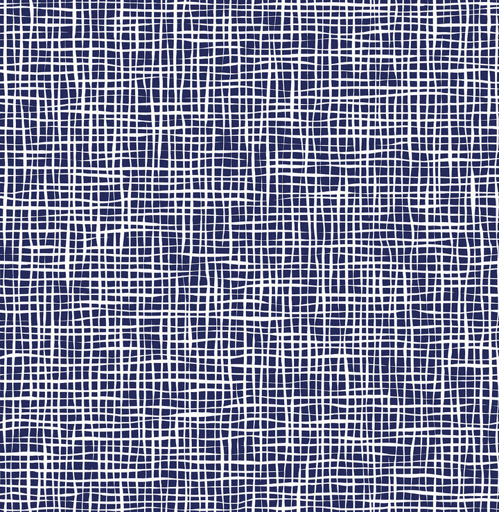 Shanti Blue Grid Wallpaper by A-Street Prints Mistral Covers about 56.4 square feet 20.5-in by 33-ft long roll Unpasted 20.9 - Fabric Carolina -