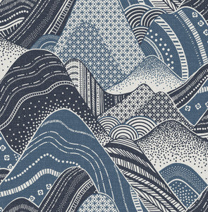 Meru Navy Mountain Wallpaper by A-Street Prints
