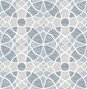 Zazen Blue Geometric Wallpaper by A-Street Prints