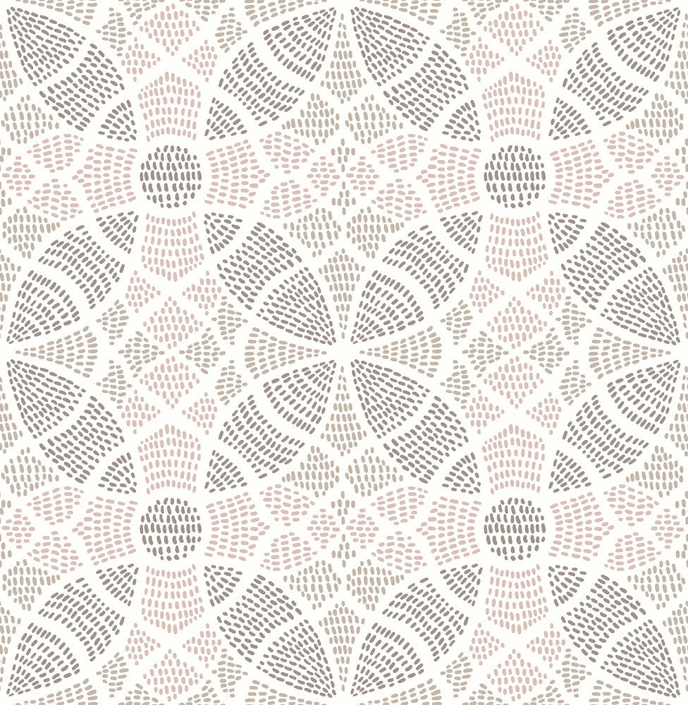 Zazen Rose Geometric Wallpaper by A-Street Prints Mistral Covers about 56.4 square feet 20.5-in by 33-ft long roll Unpasted 10.4 - Fabric Carolina -