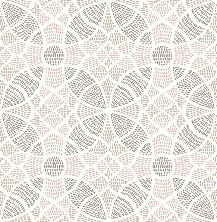 Zazen Rose Geometric Wallpaper by A-Street Prints Mistral Covers about 56.4 square feet 20.5-in by 33-ft long roll Unpasted 10.4 - Fabric Carolina -