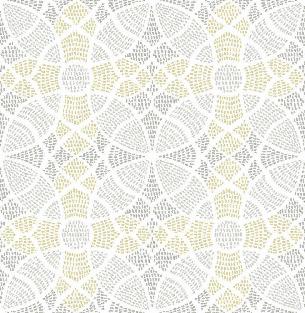 Zazen Yellow Geometric Wallpaper by A-Street Prints Mistral Covers about 56.4 square feet 20.5-in by 33-ft long roll Unpasted 10.4 - Fabric Carolina -