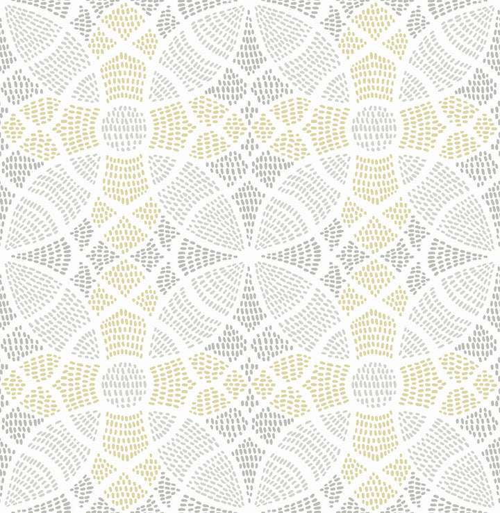 Zazen Yellow Geometric Wallpaper by A-Street Prints Mistral Covers about 56.4 square feet 20.5-in by 33-ft long roll Unpasted 10.4 - Fabric Carolina -