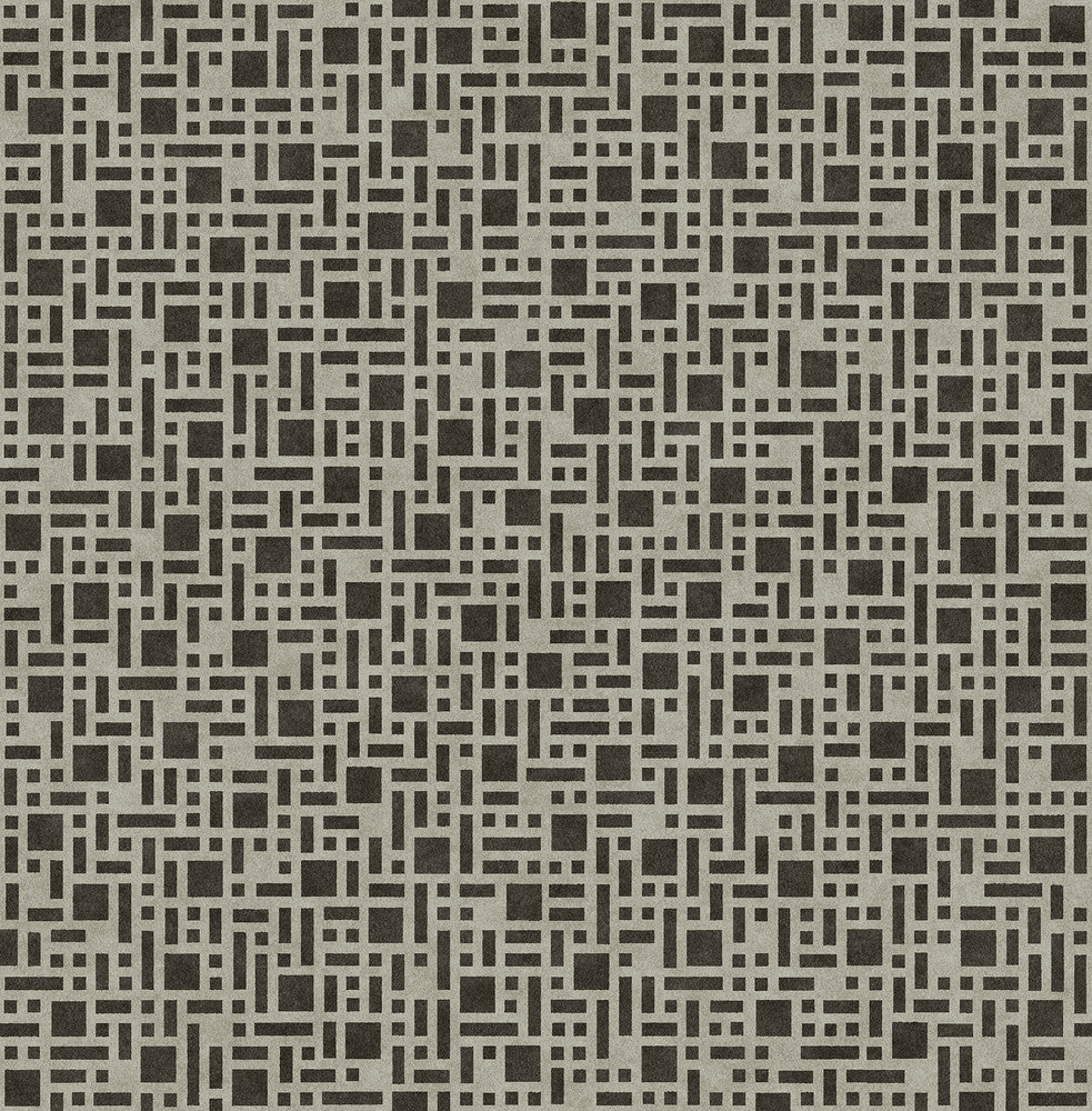 Bento Brown Geometric Wallpaper by A-Street Prints Mistral Covers about 56.4 square feet 20.5-in by 33-ft long roll Unpasted 10.4 - Fabric Carolina -
