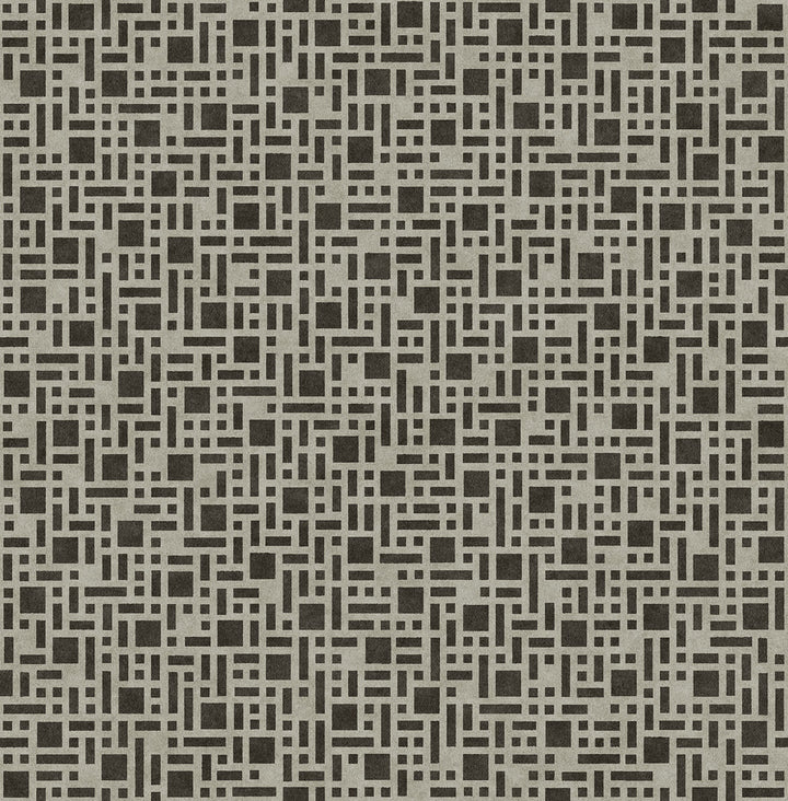 Bento Brown Geometric Wallpaper by A-Street Prints Mistral Covers about 56.4 square feet 20.5-in by 33-ft long roll Unpasted 10.4 - Fabric Carolina -