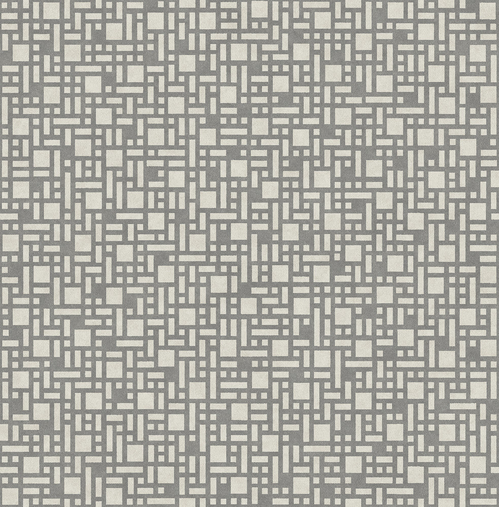 Bento Grey Geometric Wallpaper by A-Street Prints Mistral Covers about 56.4 square feet 20.5-in by 33-ft long roll Unpasted 10.4 - Fabric Carolina -