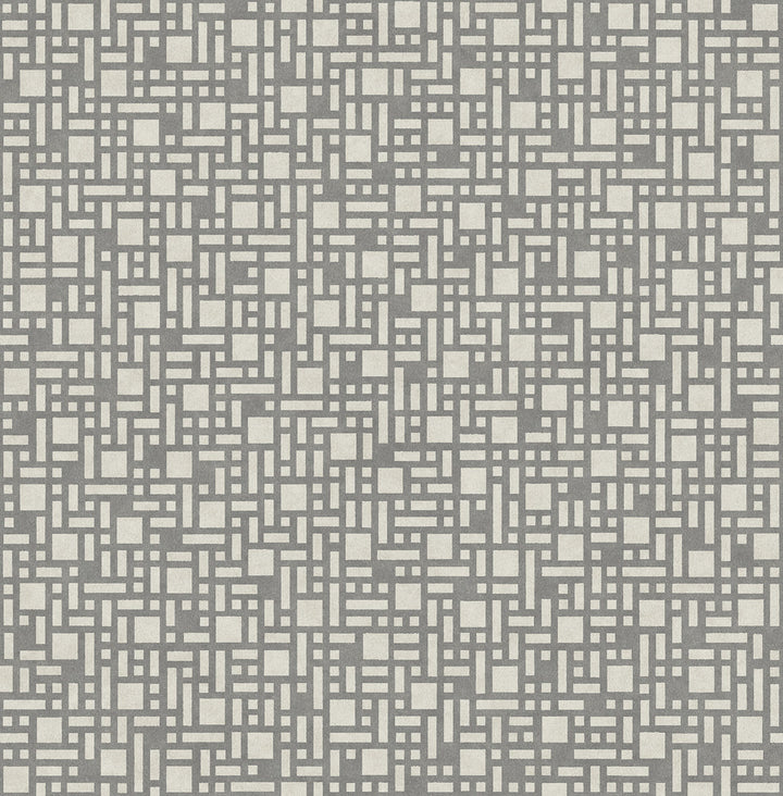 Bento Grey Geometric Wallpaper by A-Street Prints Mistral Covers about 56.4 square feet 20.5-in by 33-ft long roll Unpasted 10.4 - Fabric Carolina -