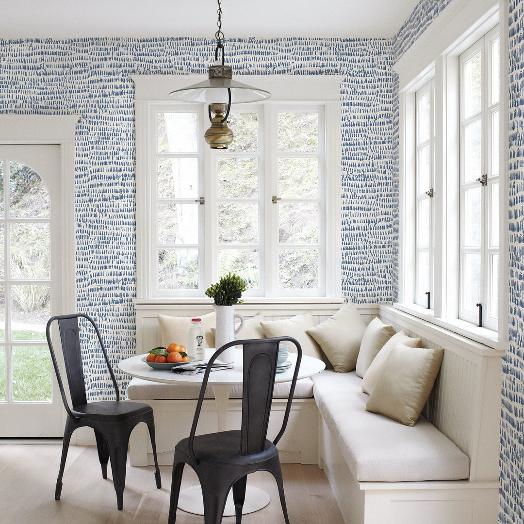 Runes Blue Brushstrokes Wallpaper by A-Street Prints Designer