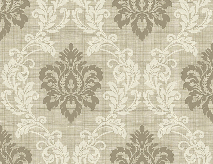 Adela Neutral Twill Damask Wallpaper by Kenneth James GeoTex Covers about 60.8 square feet 27-in by 27-ft long roll Unpasted 20.9 - Fabric Carolina -