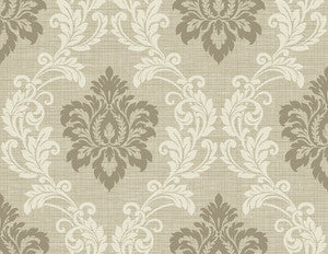 Adela Neutral Twill Damask Wallpaper by Kenneth James