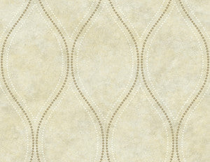 Eira Beige Marble Ogee Wallpaper by Kenneth James
