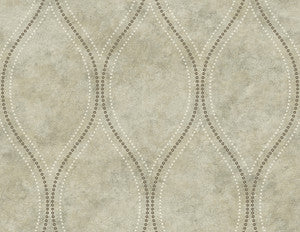 Eira Light Brown Marble Ogee Wallpaper by Kenneth James