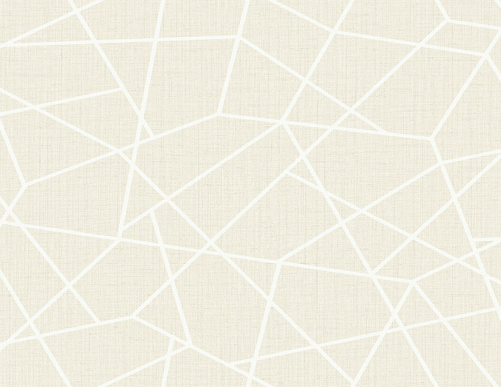Heath Cream Geometric Linen Wallpaper by Kenneth James GeoTex Covers about 60.8 square feet 27-in by 27-ft long roll Unpasted 20.9 - Fabric Carolina -