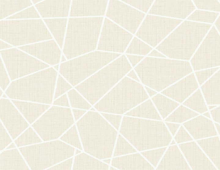 Heath Cream Geometric Linen Wallpaper by Kenneth James GeoTex Covers about 60.8 square feet 27-in by 27-ft long roll Unpasted 20.9 - Fabric Carolina -