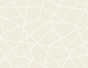 Heath Cream Geometric Linen Wallpaper by Kenneth James