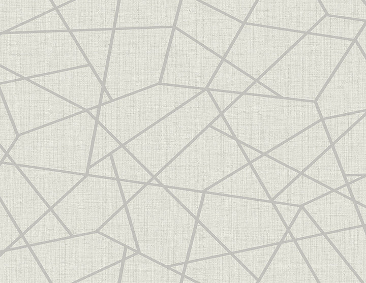 Heath Silver Geometric Linen Wallpaper by Kenneth James GeoTex Covers about 60.8 square feet 27-in by 27-ft long roll Unpasted 20.9 - Fabric Carolina -