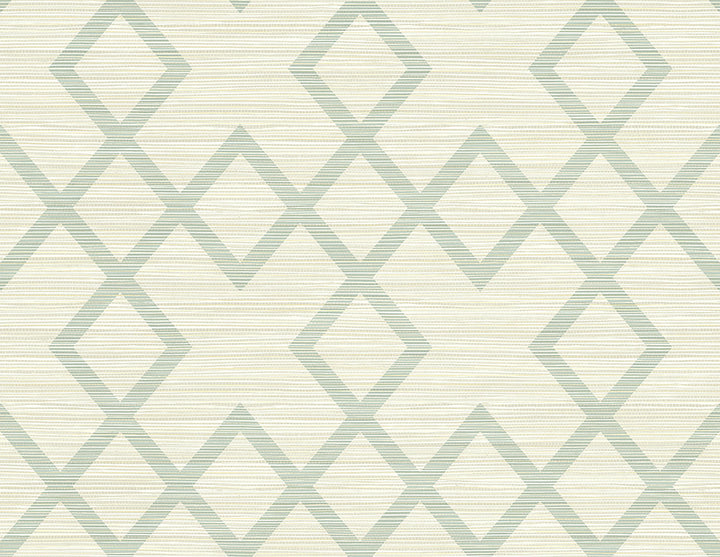 Vana Seafoam Woven Diamond Wallpaper by Kenneth James GeoTex Covers about 60.8 square feet 27-in by 27-ft long roll Unpasted 10.4 - Fabric Carolina -