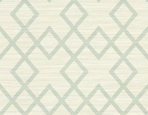Vana Seafoam Woven Diamond Wallpaper by Kenneth James