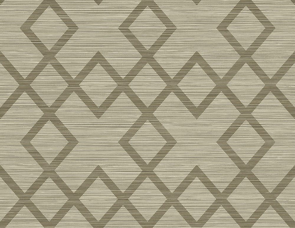 Vana Brown Woven Diamond Wallpaper by Kenneth James GeoTex Covers about 60.8 square feet 27-in by 27-ft long roll Unpasted 10.4 - Fabric Carolina -
