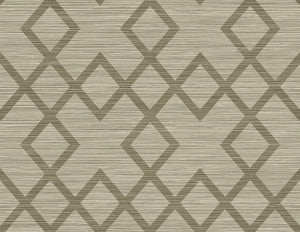 Vana Brown Woven Diamond Wallpaper by Kenneth James