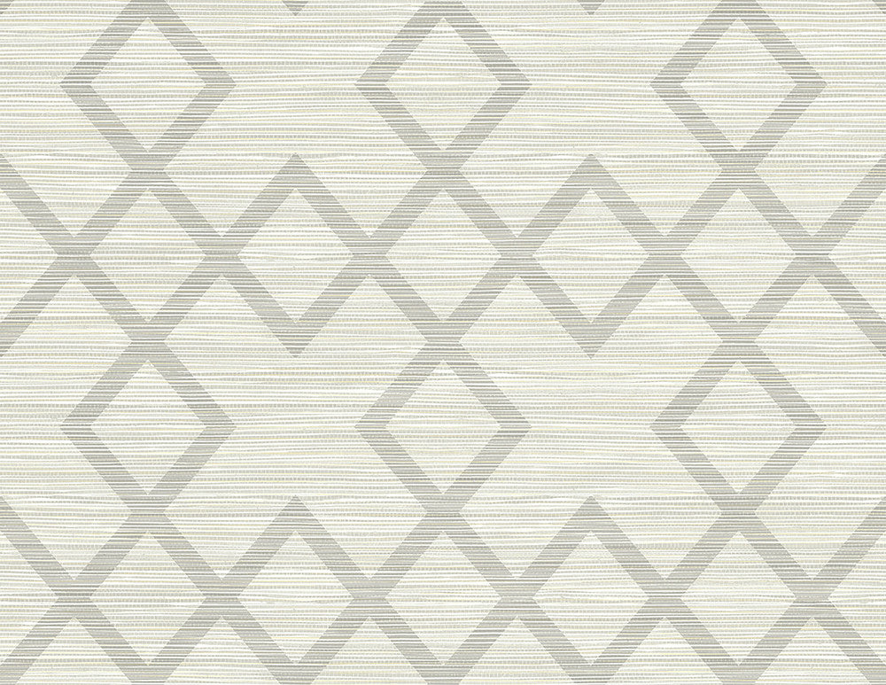 Vana Light Grey Woven Diamond Wallpaper by Kenneth James GeoTex Covers about 60.8 square feet 27-in by 27-ft long roll Unpasted 10.4 - Fabric Carolina -