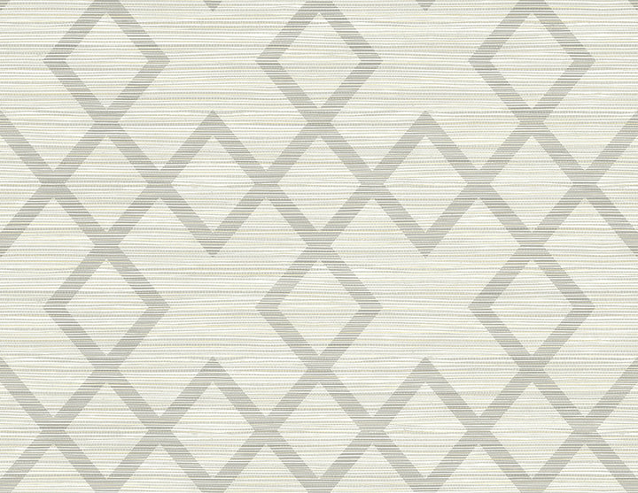 Vana Light Grey Woven Diamond Wallpaper by Kenneth James GeoTex Covers about 60.8 square feet 27-in by 27-ft long roll Unpasted 10.4 - Fabric Carolina -
