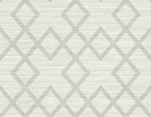Vana Light Grey Woven Diamond Wallpaper by Kenneth James