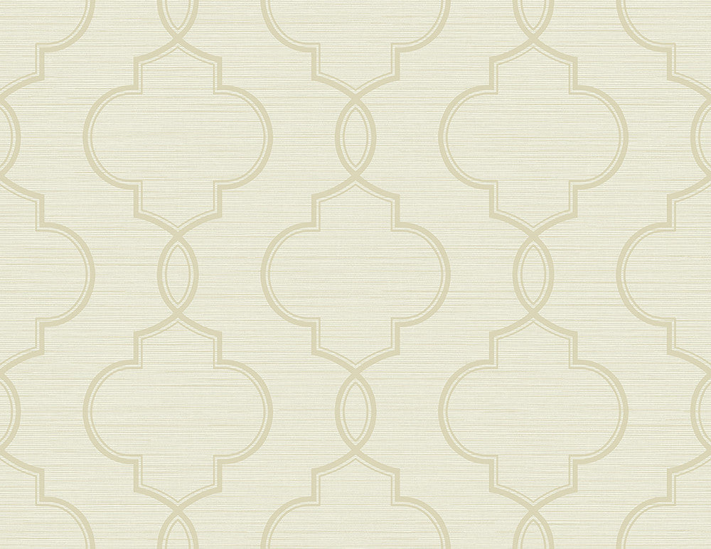 Malo Cream Sisal Ogee Wallpaper by Kenneth James GeoTex Covers about 60.8 square feet 27-in by 27-ft long roll Unpasted 10.4 - Fabric Carolina -