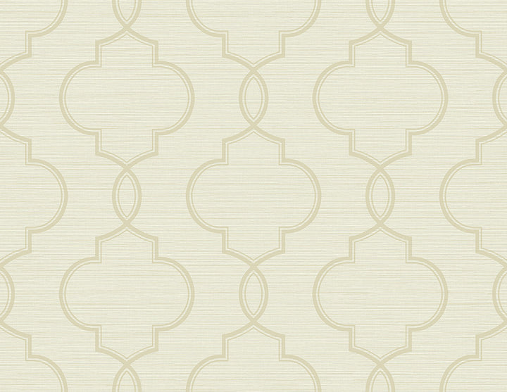 Malo Cream Sisal Ogee Wallpaper by Kenneth James GeoTex Covers about 60.8 square feet 27-in by 27-ft long roll Unpasted 10.4 - Fabric Carolina -