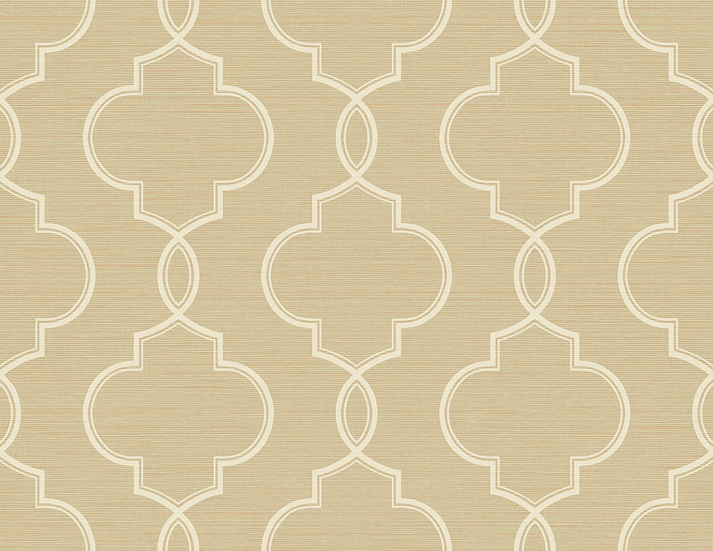 Malo Wheat Sisal Ogee Wallpaper by Kenneth James GeoTex Covers about 60.8 square feet 27-in by 27-ft long roll Unpasted 10.4 - Fabric Carolina -