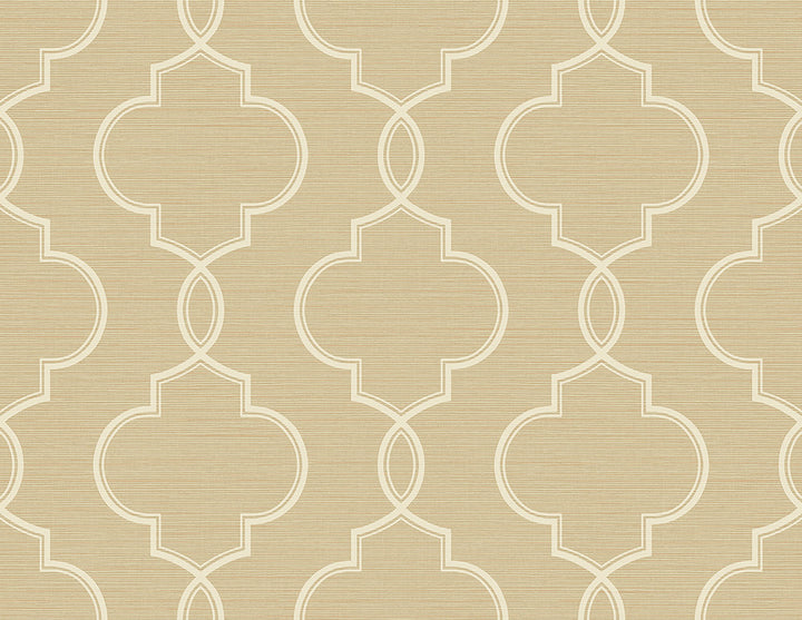 Malo Wheat Sisal Ogee Wallpaper by Kenneth James GeoTex Covers about 60.8 square feet 27-in by 27-ft long roll Unpasted 10.4 - Fabric Carolina -