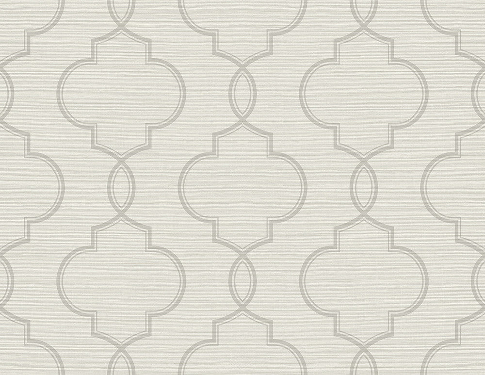 Malo Light Grey Sisal Ogee Wallpaper by Kenneth James GeoTex Covers about 60.8 square feet 27-in by 27-ft long roll Unpasted 10.4 - Fabric Carolina -