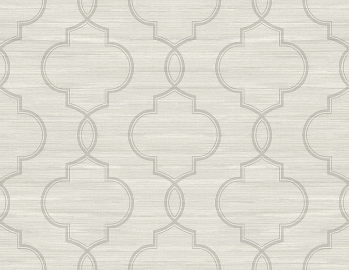 Malo Light Grey Sisal Ogee Wallpaper by Kenneth James GeoTex Covers about 60.8 square feet 27-in by 27-ft long roll Unpasted 10.4 - Fabric Carolina -