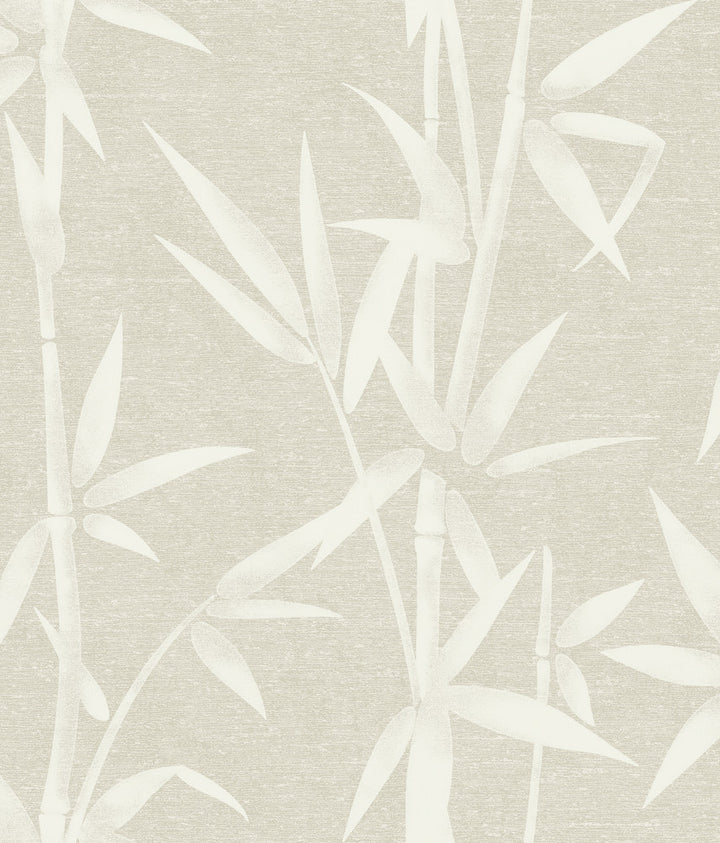 Catasetum Champagne Bamboo Wallpaper by Brewster Kitchen & Bath Essentials Covers about 56.4 square feet 20.5-in by 33-ft long roll Unpasted 24 - Fabric Carolina -