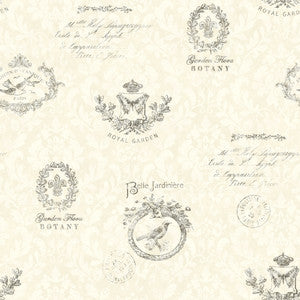 Manet Black Damask Wallpaper by Brewster