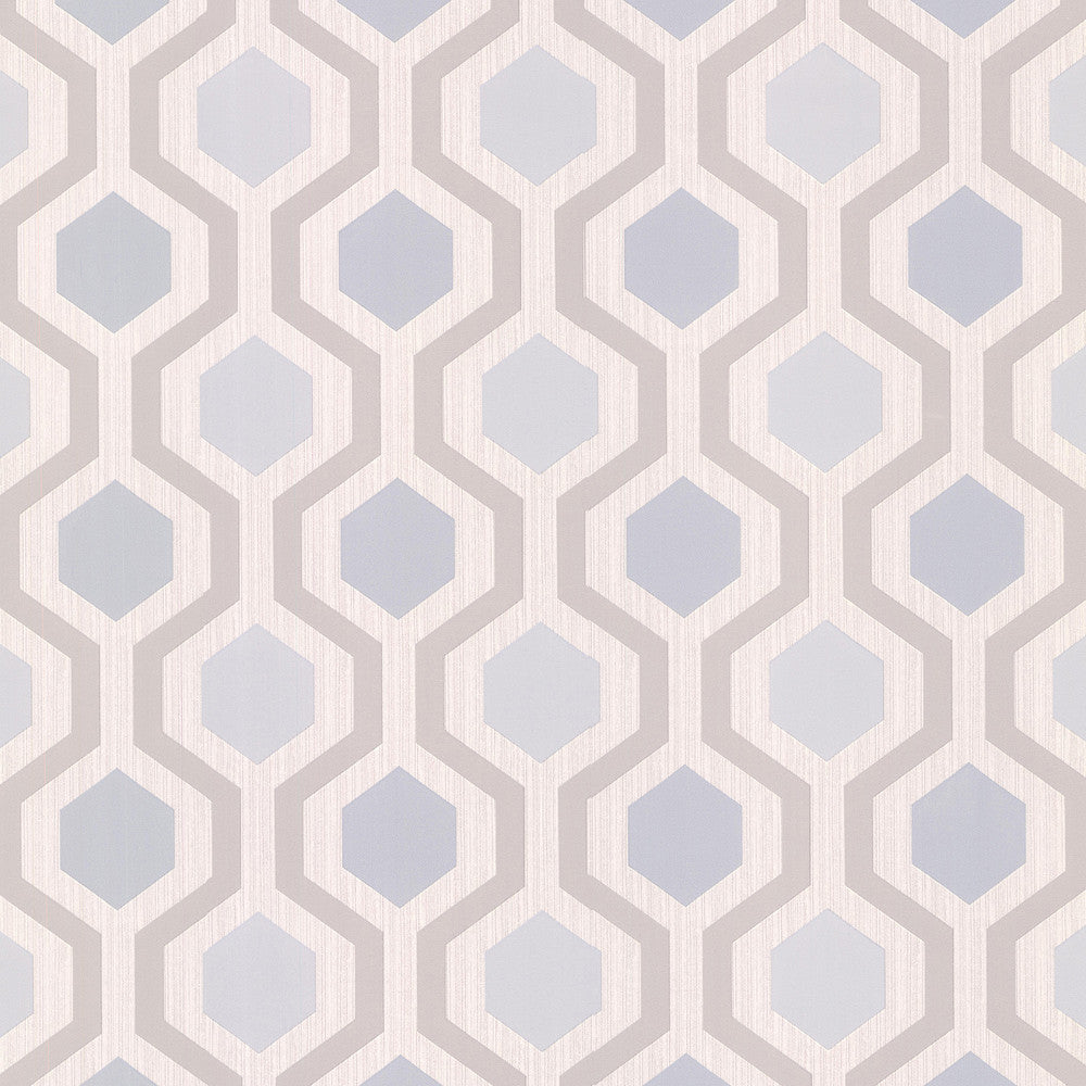 Kelso Light Blue Geometric Wallpaper by Brewster Kitchen & Bath Essentials Covers about 56.4 square feet 20.5-in by 33-ft long roll Prepasted 5.22 - Fabric Carolina -