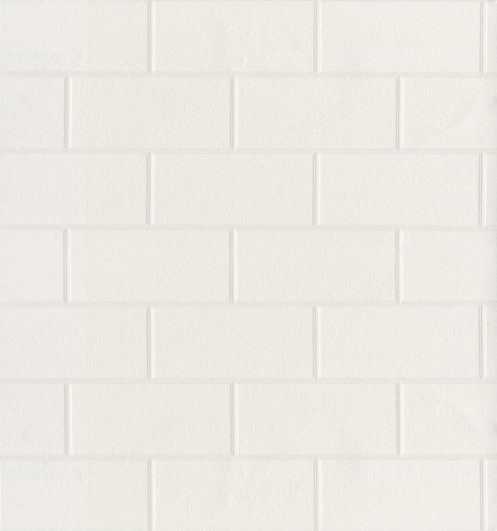 Barclays White Paintable Tile Wallpaper by Brewster Kitchen & Bath Essentials Covers about 56.4 square feet 20.5-in by 33-ft long roll Prepasted 6.3 - Fabric Carolina -