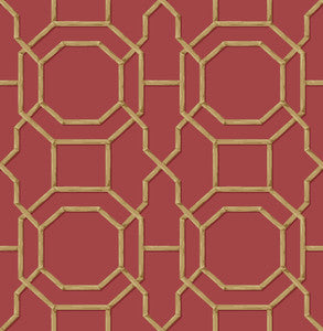Rumi Red Trellis Wallpaper by Brewster
