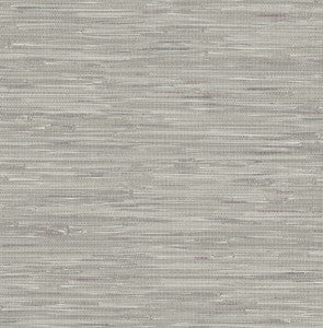 Poa Grey Faux Grasscloth Wallpaper by Brewster